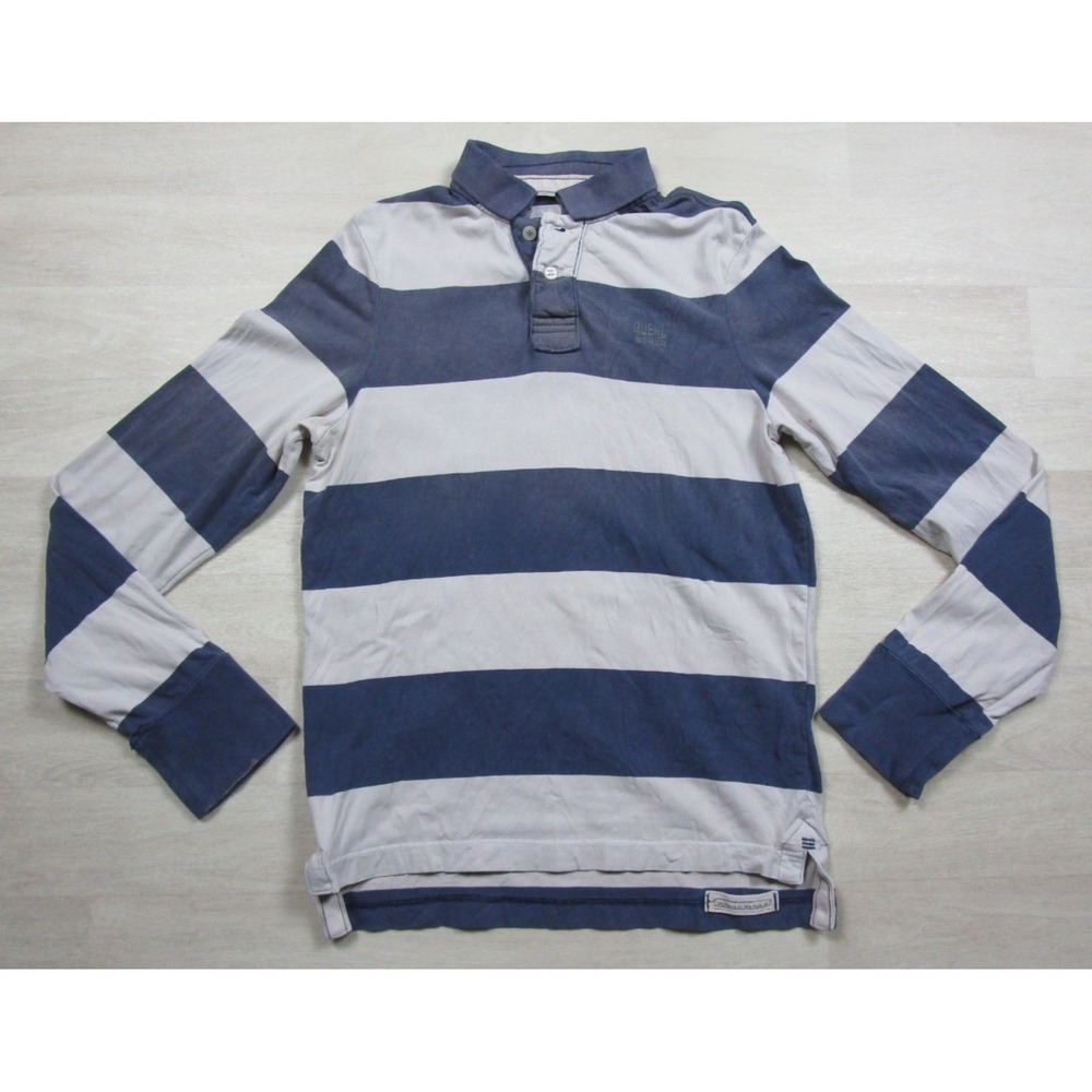 Vintage Y2K RUEHL Rugby Shirt Men's (L) Long Sleeve Polo Striped‎ Preppy